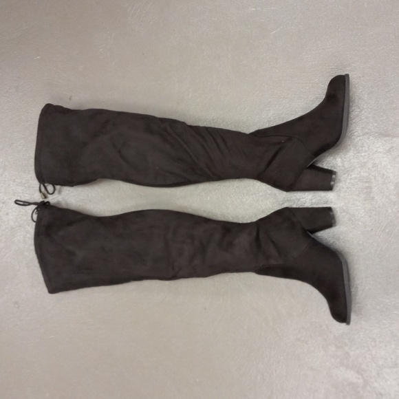 SAVAII  Dark Brown Over the Knee, Heeled Boots - Picture 3 of 16